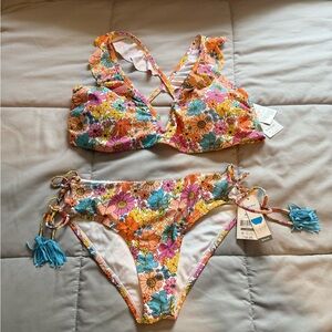 Time and Tru Floral Bikini Set 2X/Medium